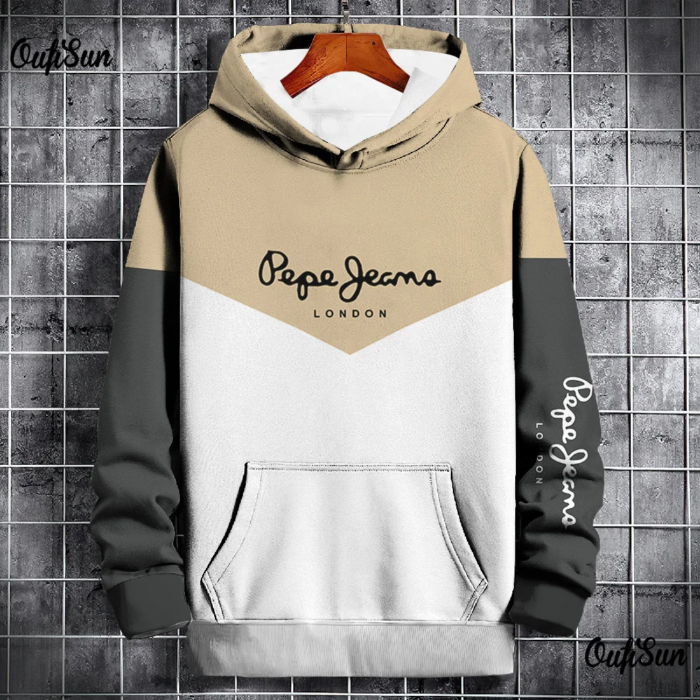 Autumn and Winter Casual Men's Hoodies Funny Splice 3D Print Sweatshirts Outdoor Sports Pullover Fashion Trend y2k Clothes Tops