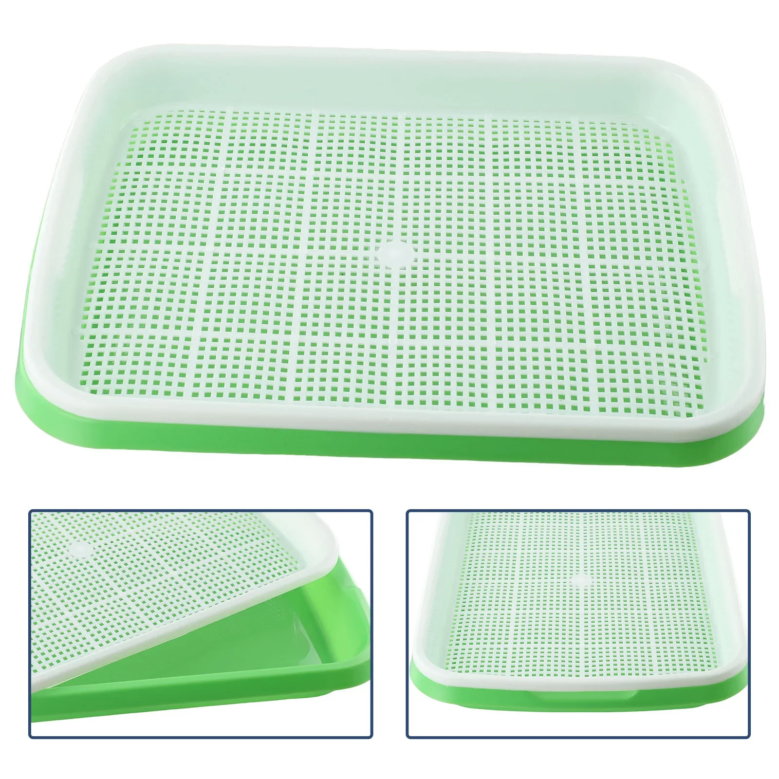 Tray Nursery Pots Grow Basket Hydroponics Microgreens Soybean Sprout Double Layer Germination Greenhouse 1 Set