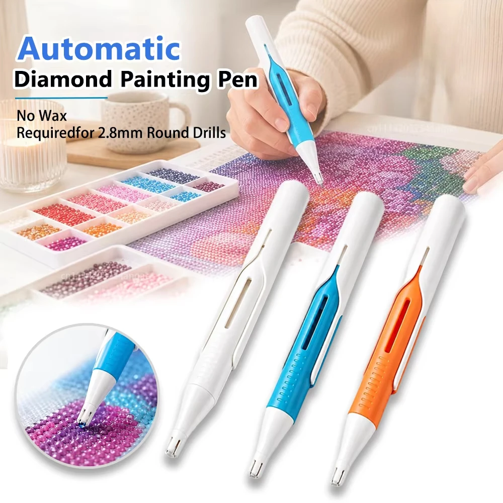 Automatic Diamond Painting Pen Wax Free Bead Dispenser For 2.8mm Round Drills Diamond Art Drill Picker Tool No Wax Required DIY