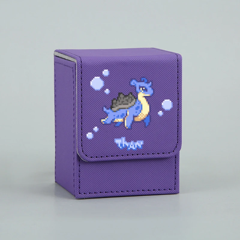 Pokemon Lapras Mew Togepi Kirlia Cubone Wobbuffet DIY Leather Card Storage Box Anime Classics Game Collection Cards Toy Gift