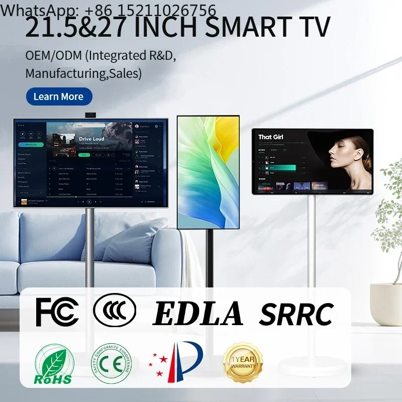 2024 New Smart rotating screen 21.5 27 32 inch unit touch display IPS mobile Android 12  Touch Screen Smart Tv