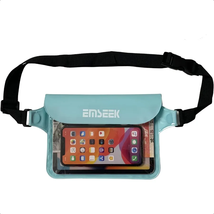 

Waterproof Waist Pouch Dry Belt Bag Fanny Pack Keep Your Key Fob Wallet Kindle Phone Dry Perfect For Swim Surf Snorkel Light Gr