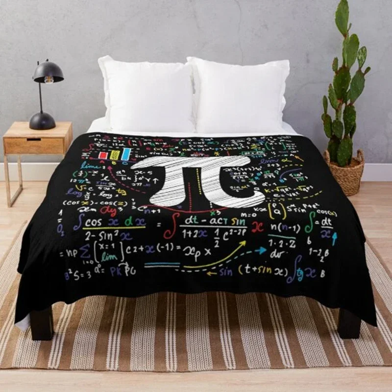 Mathematical Formula Flannel Throw Blanket Funny Math Blanket Queen Size for Couch Bed Sofa Decor Super Soft Cozy Warm Bedspread