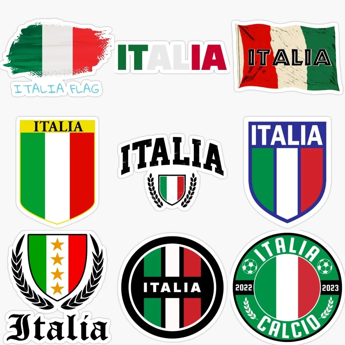 

Italia Flag National Emblem Creative PVC Waterproof Stickers Accessories for Decorate Car Wall Van Suv Bicycle Table Fridge