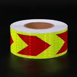 5CM*50M High Visibility Reflector Tape Fluorescent Yellow Red Arrow Waterproof Reflective Material Stickers For Truck Boat Signs