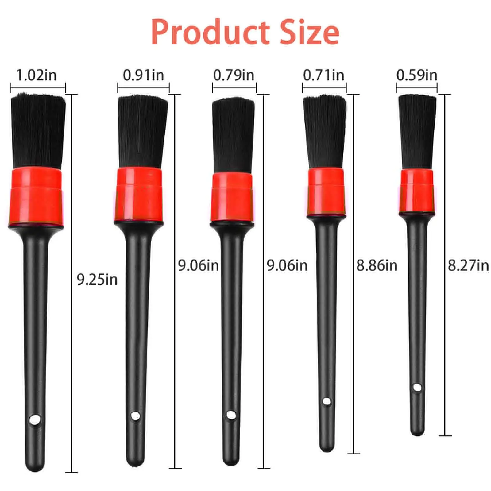 5pcs Detailing Brush Set Car Brushes Car Detailing Brush For Car Rim Cleaning Detailing Brush Dashboard Air Outlet Wheel Brush