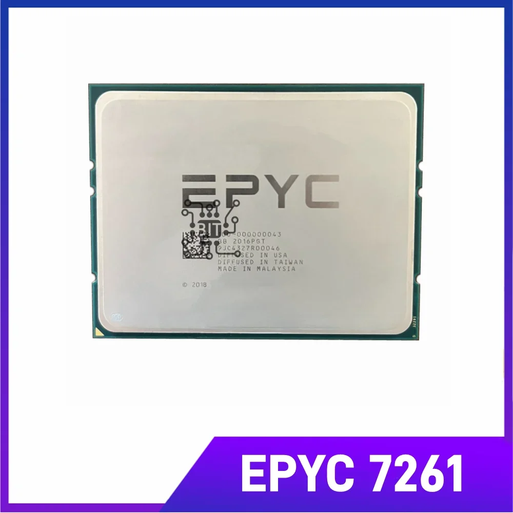 EPYC 7261 2.5Ghz 8-Core 16-Thread L3 Cache 64MB TDP 170W processor Socket SP3 Server CPU EPYC7261