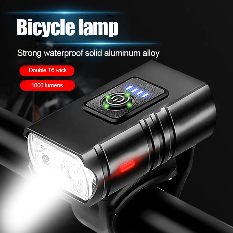 LED Cycling Bicycle Lights USB Rechargeable Waterproof T6 Bike Light 6 Modes MTB Flashlight Bike Front Lamp Bicycle Accessories