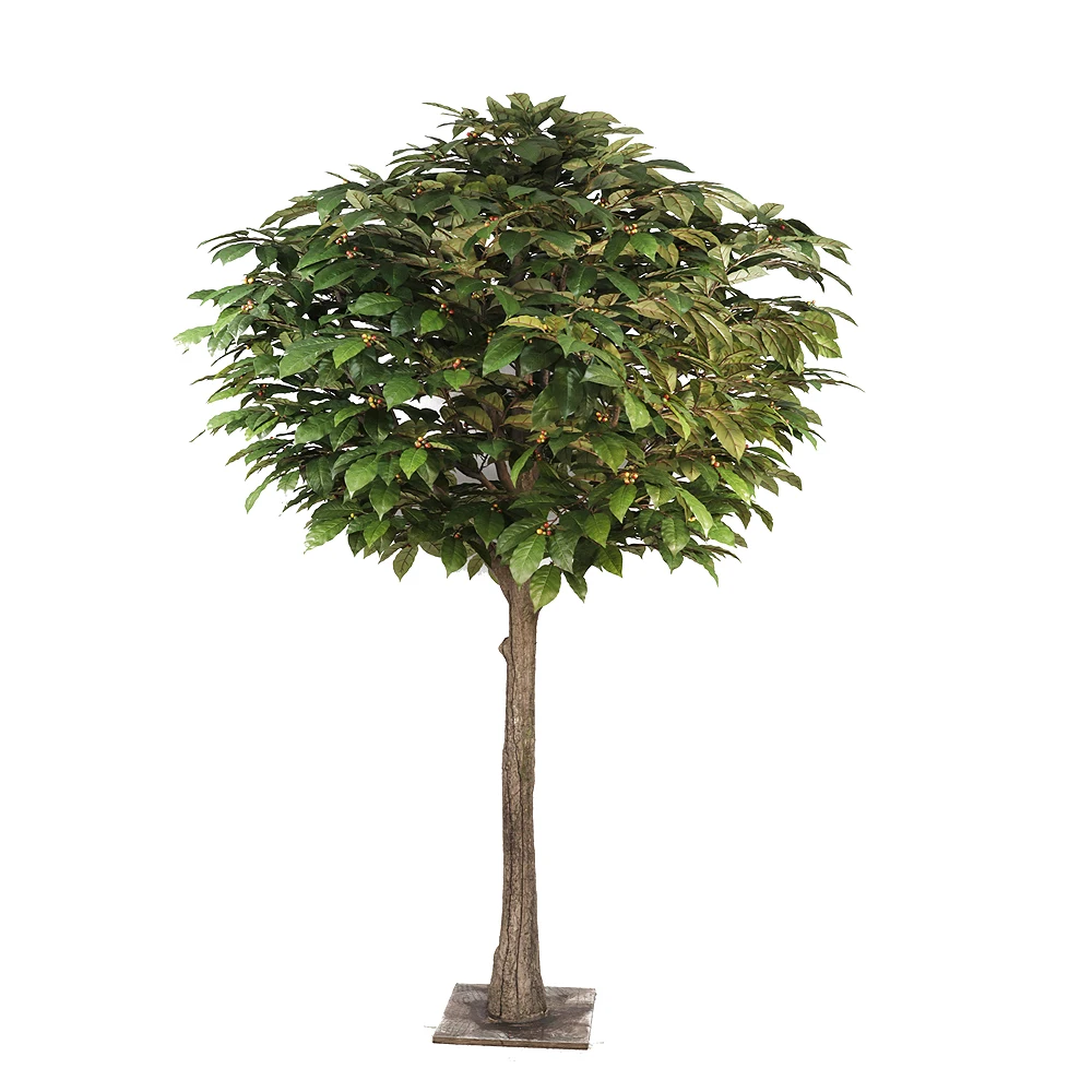 Artificial coffee plant tree large artificial bonsai fake decoration simulation green outdoor interior decoration
