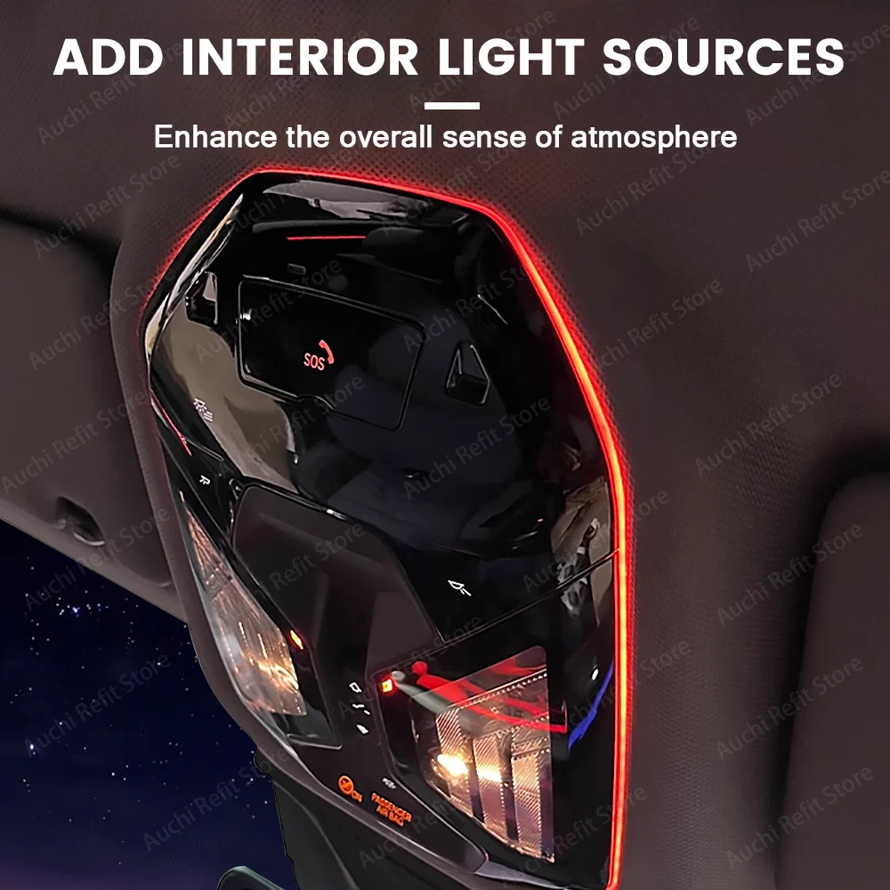 11 لون Led سقف القراءة المحيطة ضوء لسيارات BMW جديد 5 سلسلة G60 i5 X3 G45 G48 Led أضواء الغلاف الجوي ضوء السقف المرصع بالنجوم #4