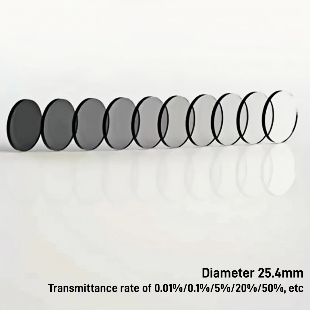 Absorptive Neutral Density Optical Filter Round Diameter 25.4mm 400-700nm Neutral Gray Glass Light Attenuator for Experiment