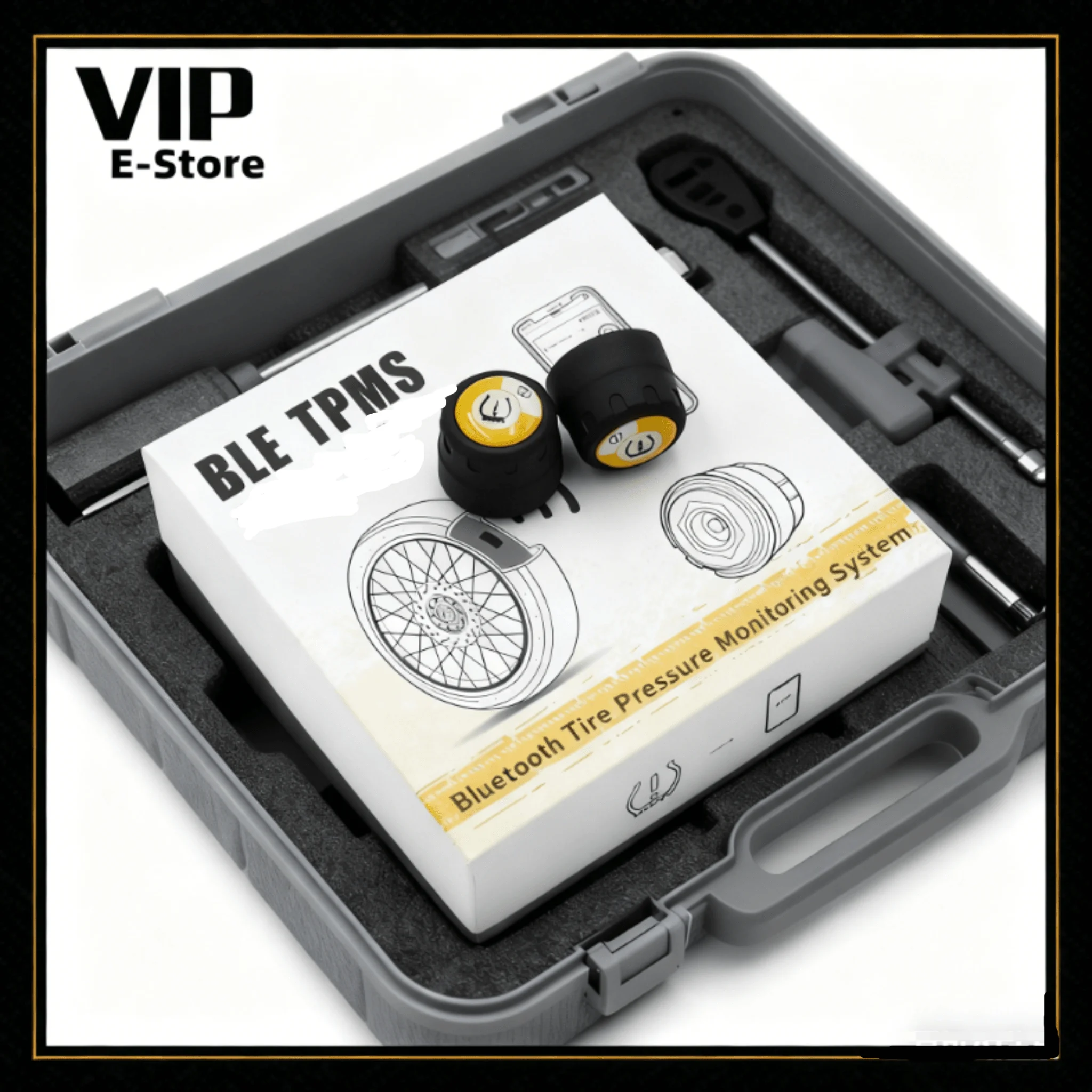 

V101M Мотоцикл Tpms Мониторинг давления в шинах BLE Беспроводная водонепроницаемая система контроля давления в шинах Мотоцикл TPMS