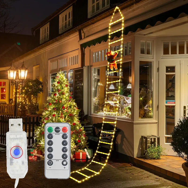 LED Christmas Lights Christmas Decorative Ladder Light String with Santa Claus for Indoor Outdoor Window Garden Xmas Tree Decor view 6