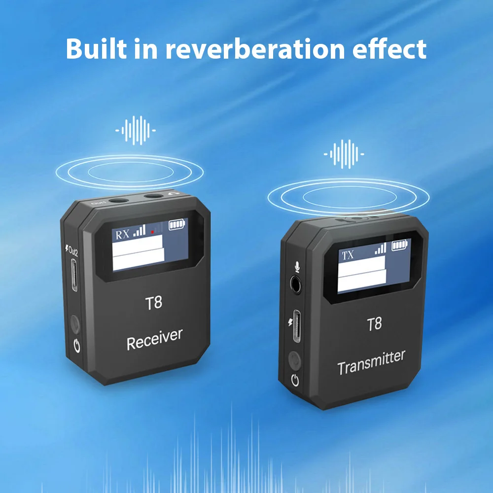 2.4G نظام الميكروفون اللاسلكي Lavalier ميكروفون جهاز ريسيفر استقبال وإرسال المدمج في رقاقة الحد من الضوضاء خفيفة للغاية طوق كليب #5