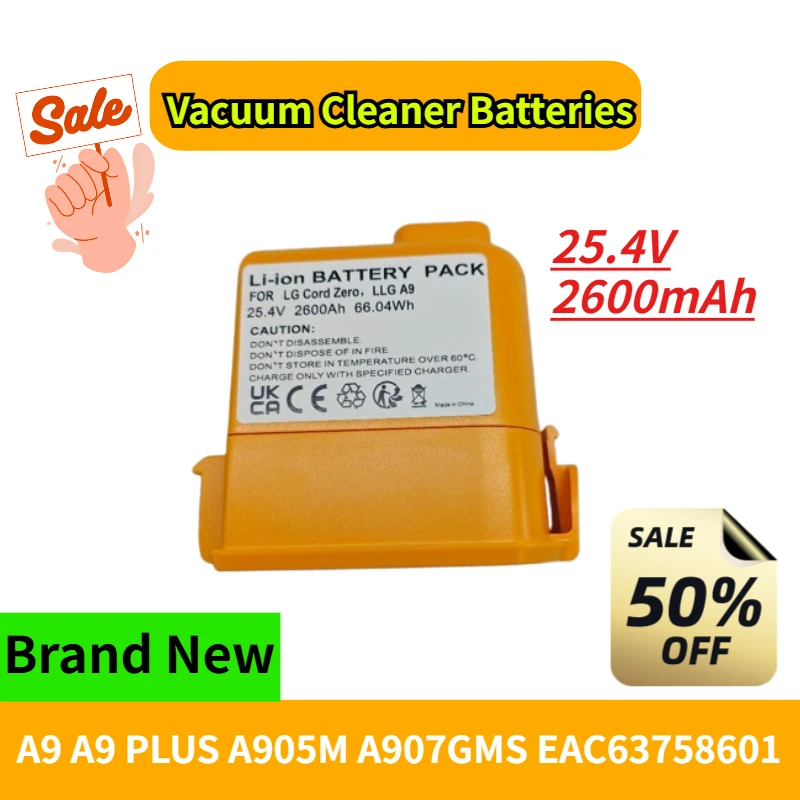 

Brand New A9 A9 PLUS A905M A907GMS EAC63758601 A905RM Vacuum Cleaner Batteries 25.4V 2600mAh