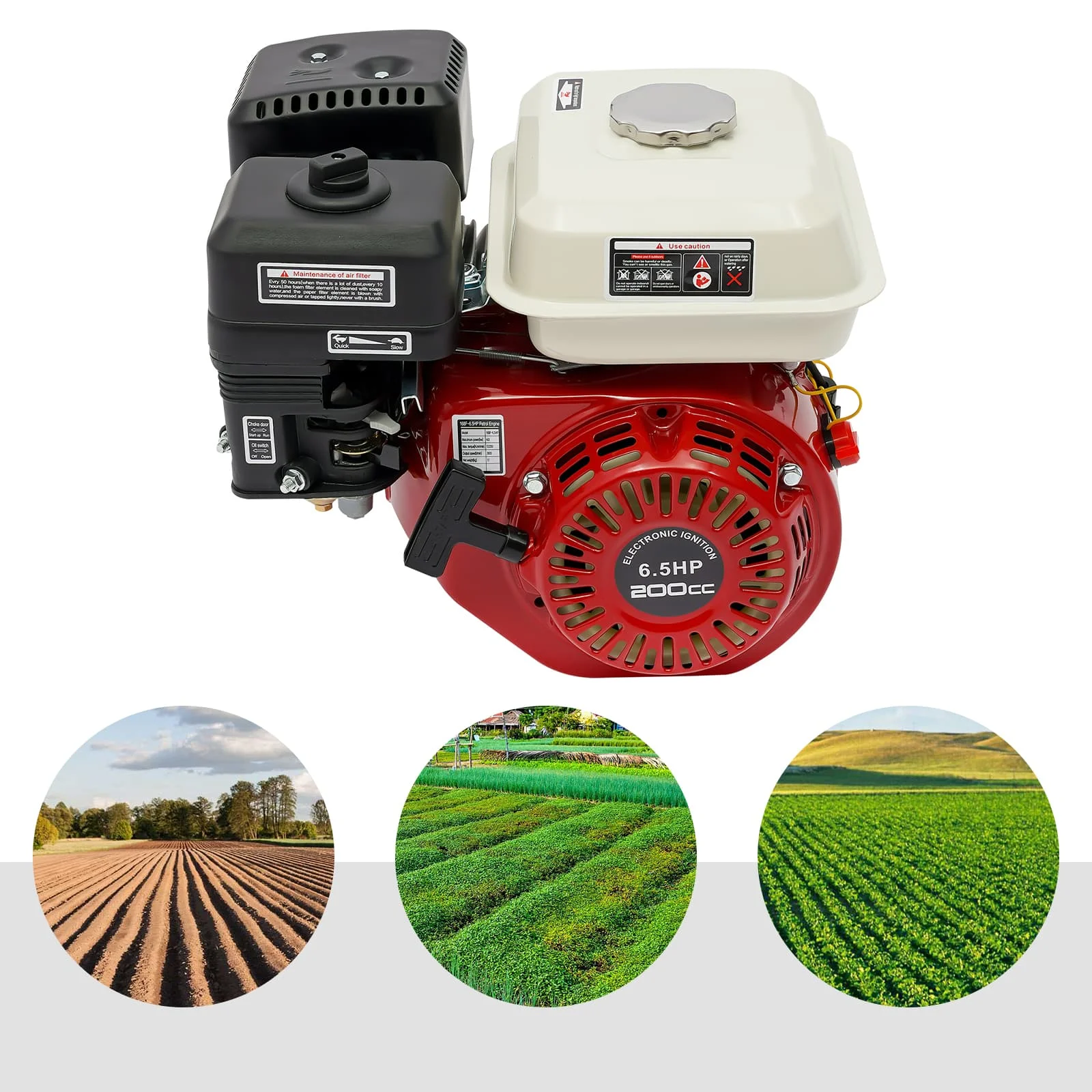 4 السكتة الدماغية 6.5HP GX160 محرك الغاز تبريد الهواء 3kw 3600r/min تبريد فعال انخفاض استهلاك الوقود