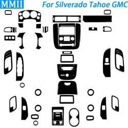 For Chevrolet Silverado Tahoe GMC Avalanche LTZ Sierra SLT 2007-2013 Piano Blcak Steering Wheel Full Set Car Interior Sticker