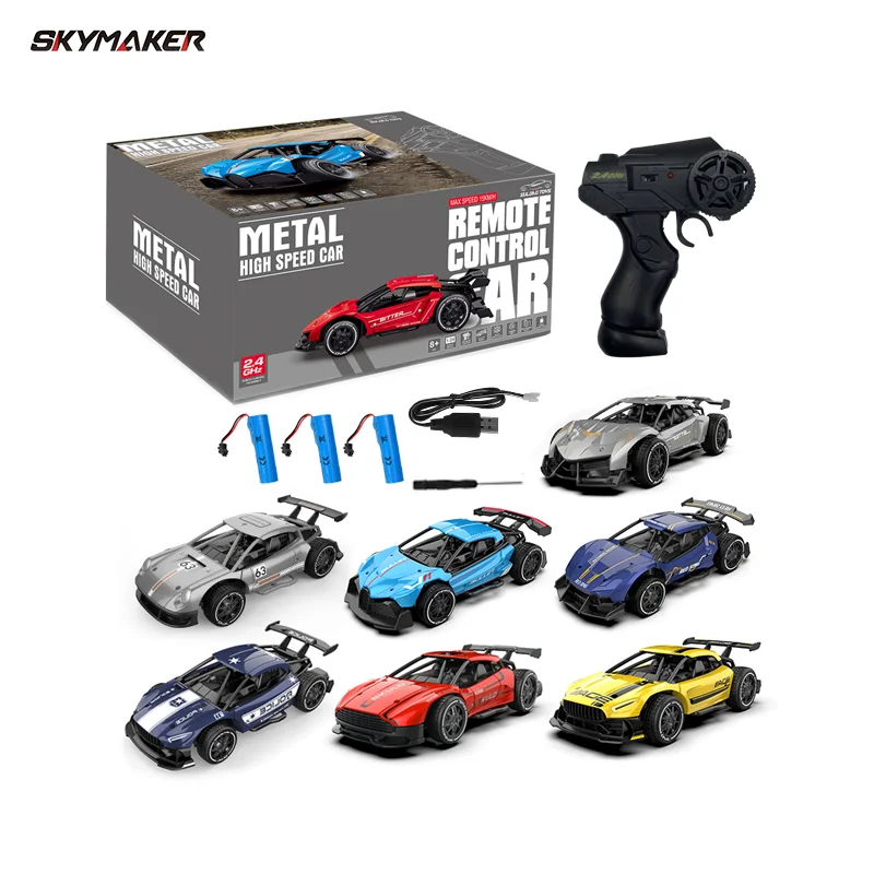 RC Metal Car Toys 1/24 2.4G High Speed Remote Control Mini Scale Model Vehicle Electric Metal RC Car Toys for Boys Children Gift images - 6