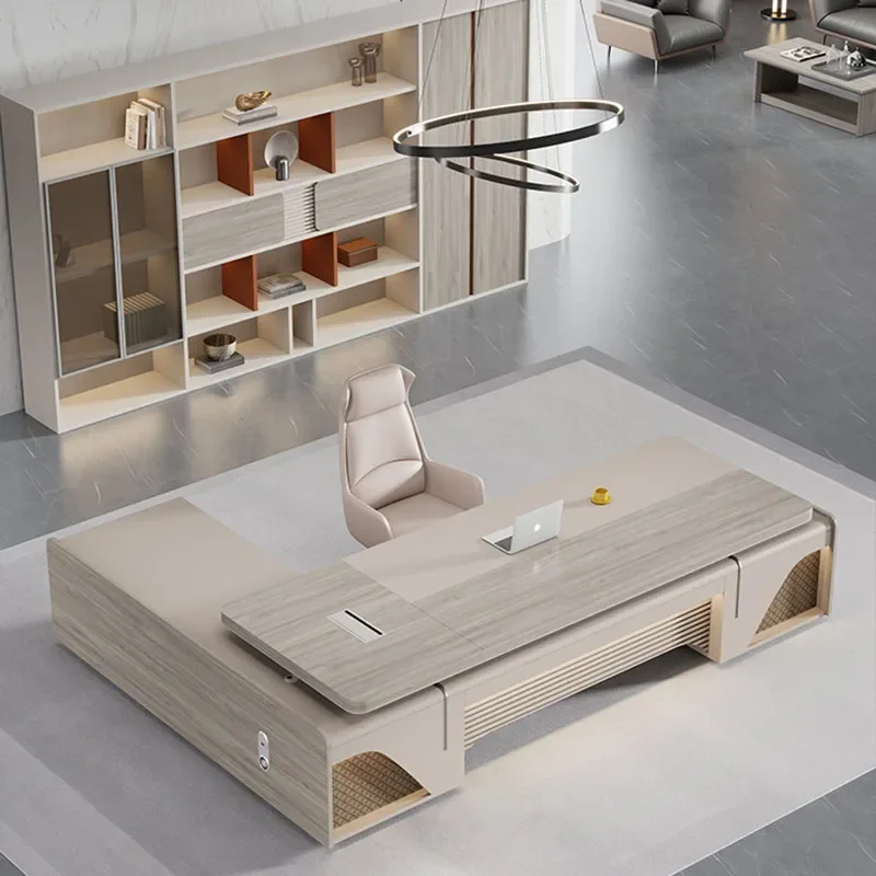 طاولة الكتابة أثاث المكاتب غرفة مكتب الزاوية التنفيذية على شكل حرف L منظم مكاتب محطة العمل متعددة الوظائف طاولات Tisch