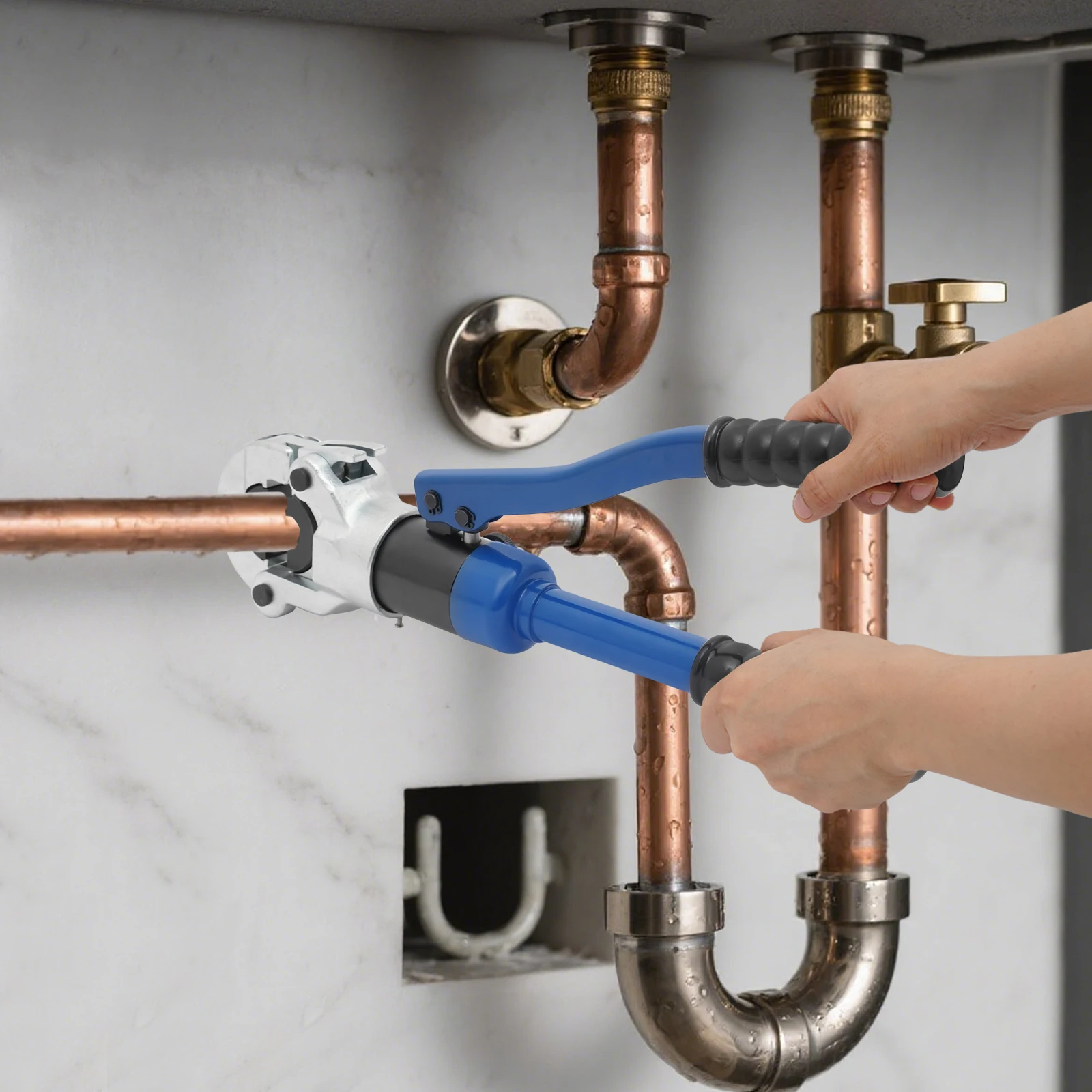 Professionelles Handgehaltenes Hydraulisches Crimpwerkzeug-Set aus 41Cr4 Stahl mit 180°-Zange ° Drehbarer Kopf zum Crimpen von Kupferrohren – Detail 5
