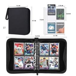 4 Pocket Zipper Card Binder, 400 Trading Card Holder Book,  Premium PU Cover Zip Binder ,Durable Side Loading Card Folders Album