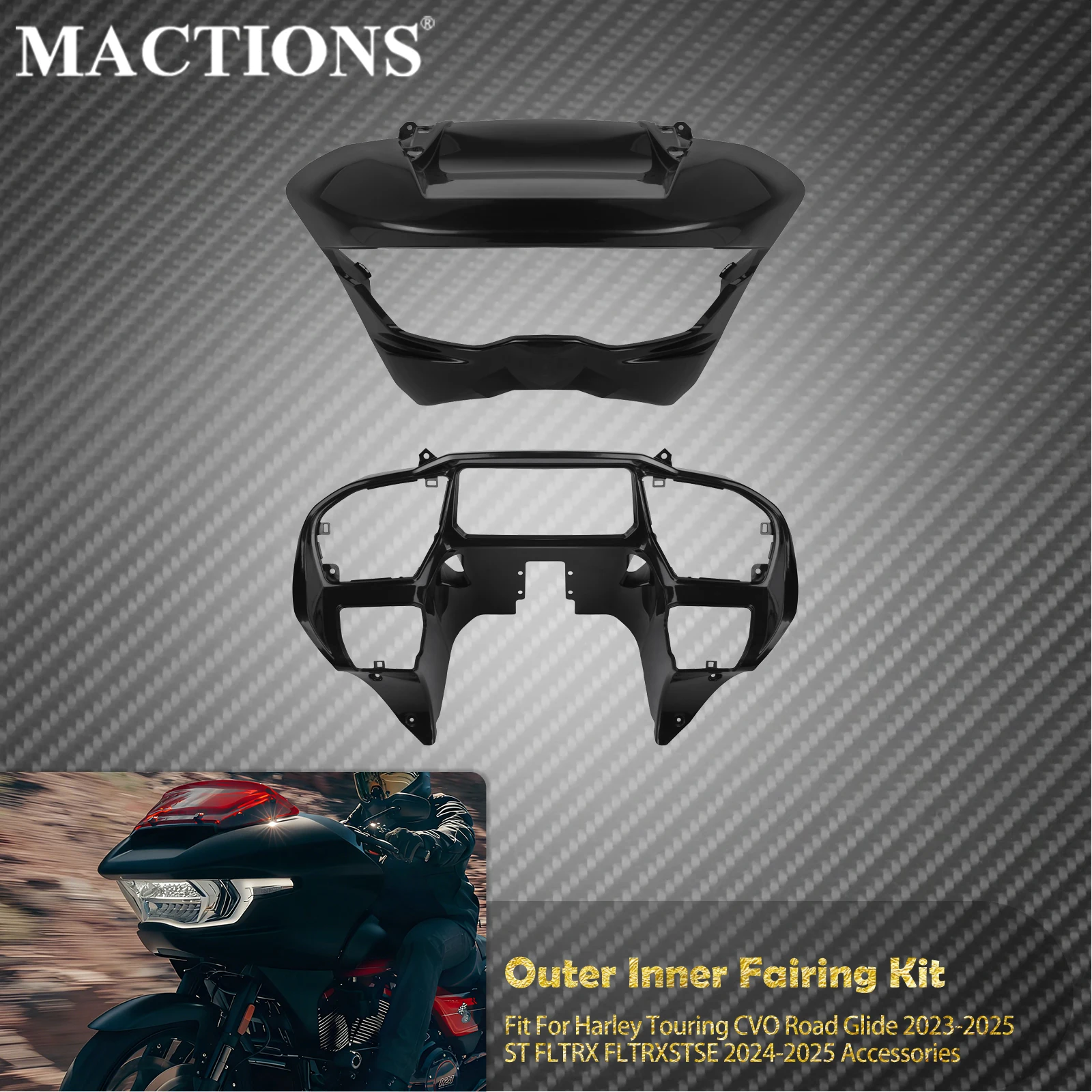 Motorcycle Headlight Front Outer Inner Fairing Kit Instrument Frame For Harley Touring CVO Road Glide 2023-25 FLTRX FLTRXSTSE