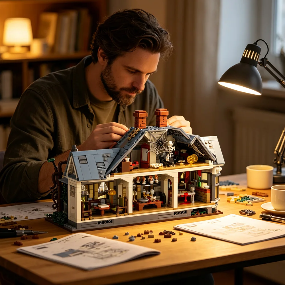 Maniac Killer House Building Blocks Kit Horror Movie Detailed Rural Sawyer House Architecture Bricks Toy Adult Hobbyists Gift