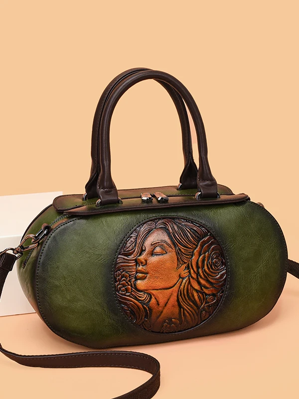 

Ретро-сумка из кожи с текстурой под старину для женщин среднего возраста, модная сумка через плечо для мам, в национальном стиле