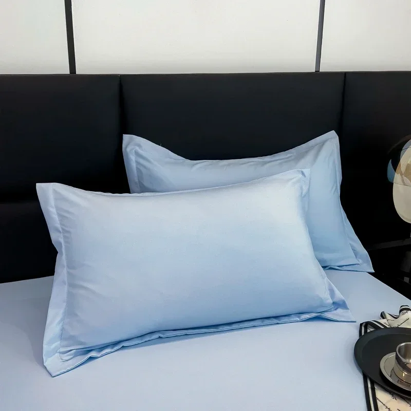 Washed Cotton Solid Color Pillowcase 48*74cm Pillow Case Home Bed Bedding for Standard Size Grade A Home Textile Hotel Decor 1Pc