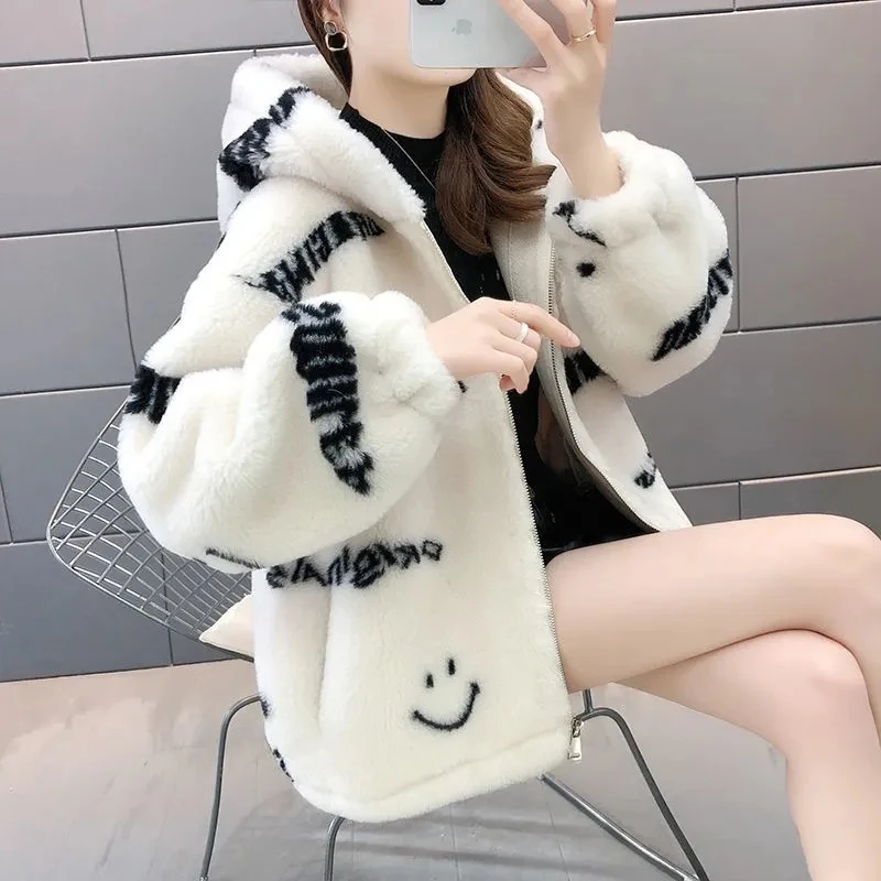 Sheep Fleece Fur Overcoat Women Autumn Winter Fashion Comfortable Versatile Women's Faux Fur Coat For Female Lambhair Coats