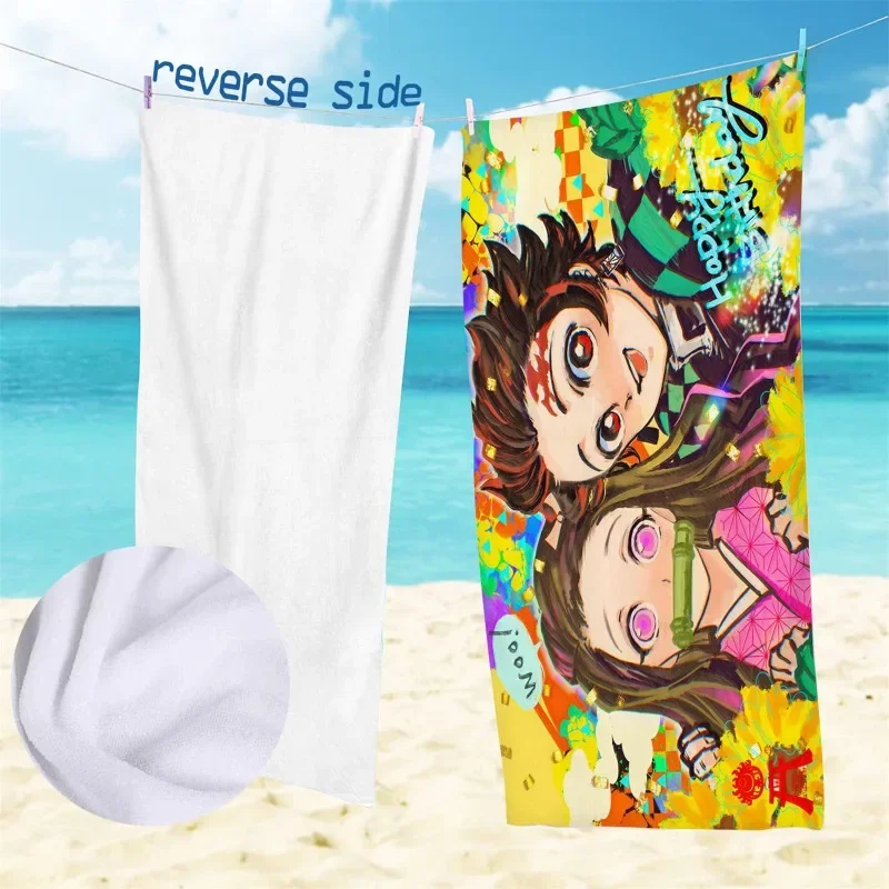 

In Stock Animation Demon Slayer Kamado Nezuko Fitness Running Sweat Practical Beach Towel Swimming Bath Towel Anime Model