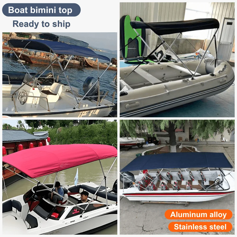 304 Marine Stainless Steel Frame Foldable Boat Top Waterproof Sun Shade Canopy for Yacht Kayak Fishing Vessel