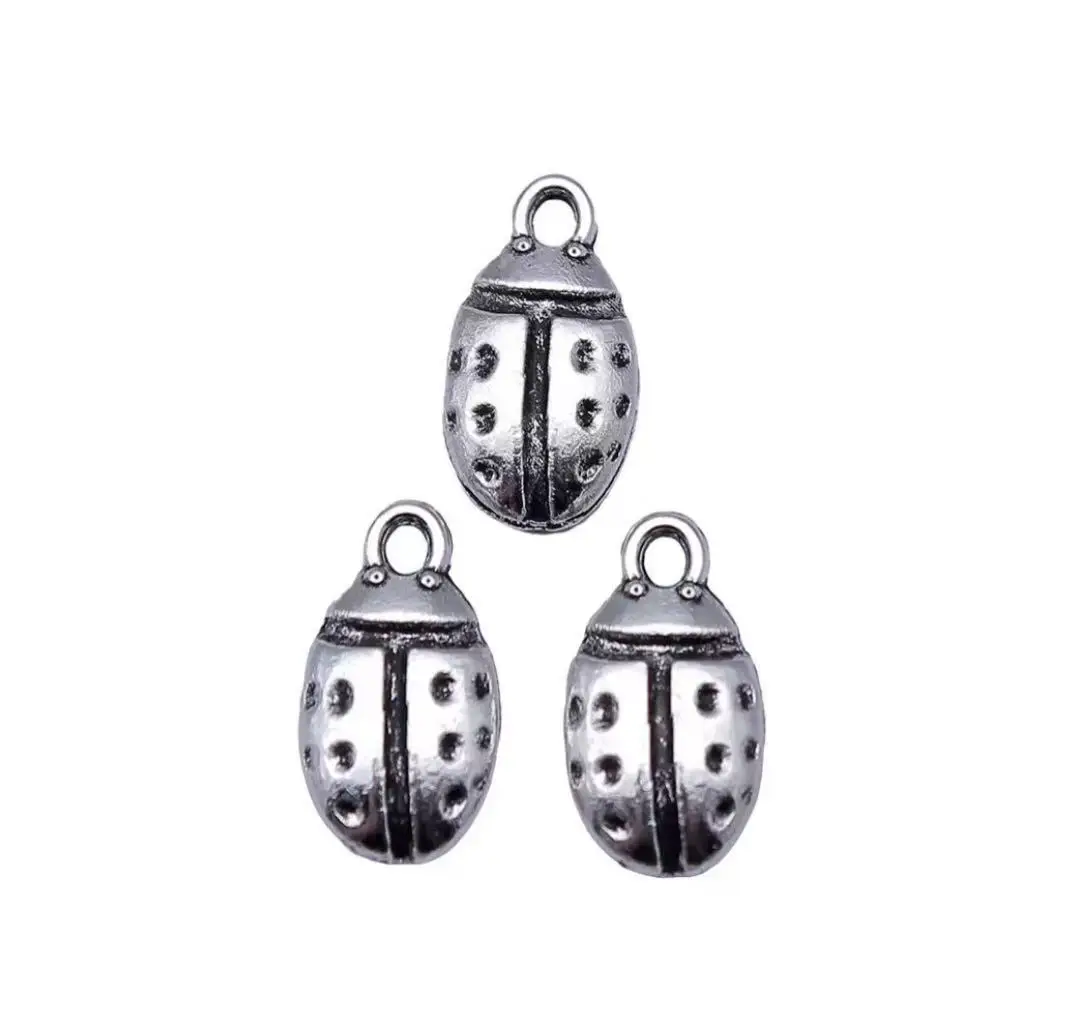 

50pcs 13*6.8mm Zinc alloy metal insect design pendants for handmade accessories HW3230
