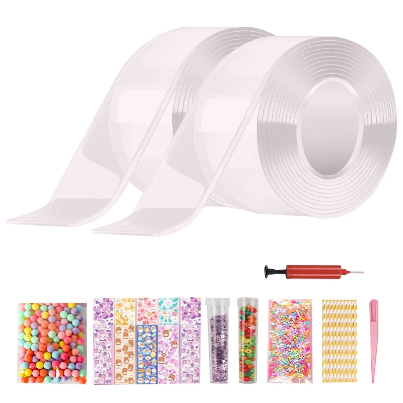 Pet Nano Glue Kneading Music Blowing Bubble Full Set of Nano Tape Double-Sided Paste Blowing Bubble Decompression Toy B