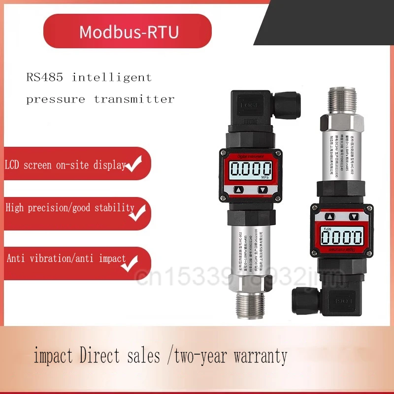 

1pcs RS485 Communication Digital Display Pressure Transmitter Modbus-RTU 485 High Precision Pressure Sensor Thread M20X1.5