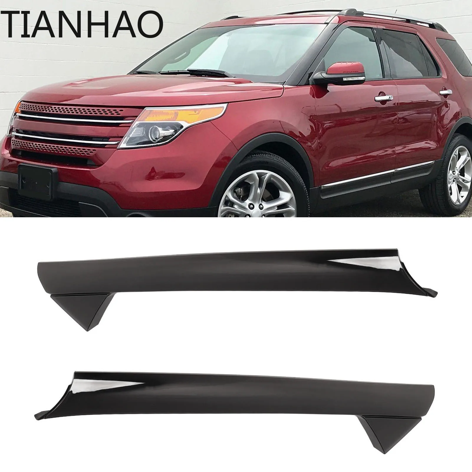2pcs Car Front Windshield Pillar Outer Trim BB5Z7803136AB For Ford Explorer 2011 2012 2013 2014 2015 2016 2017 2018 2019
