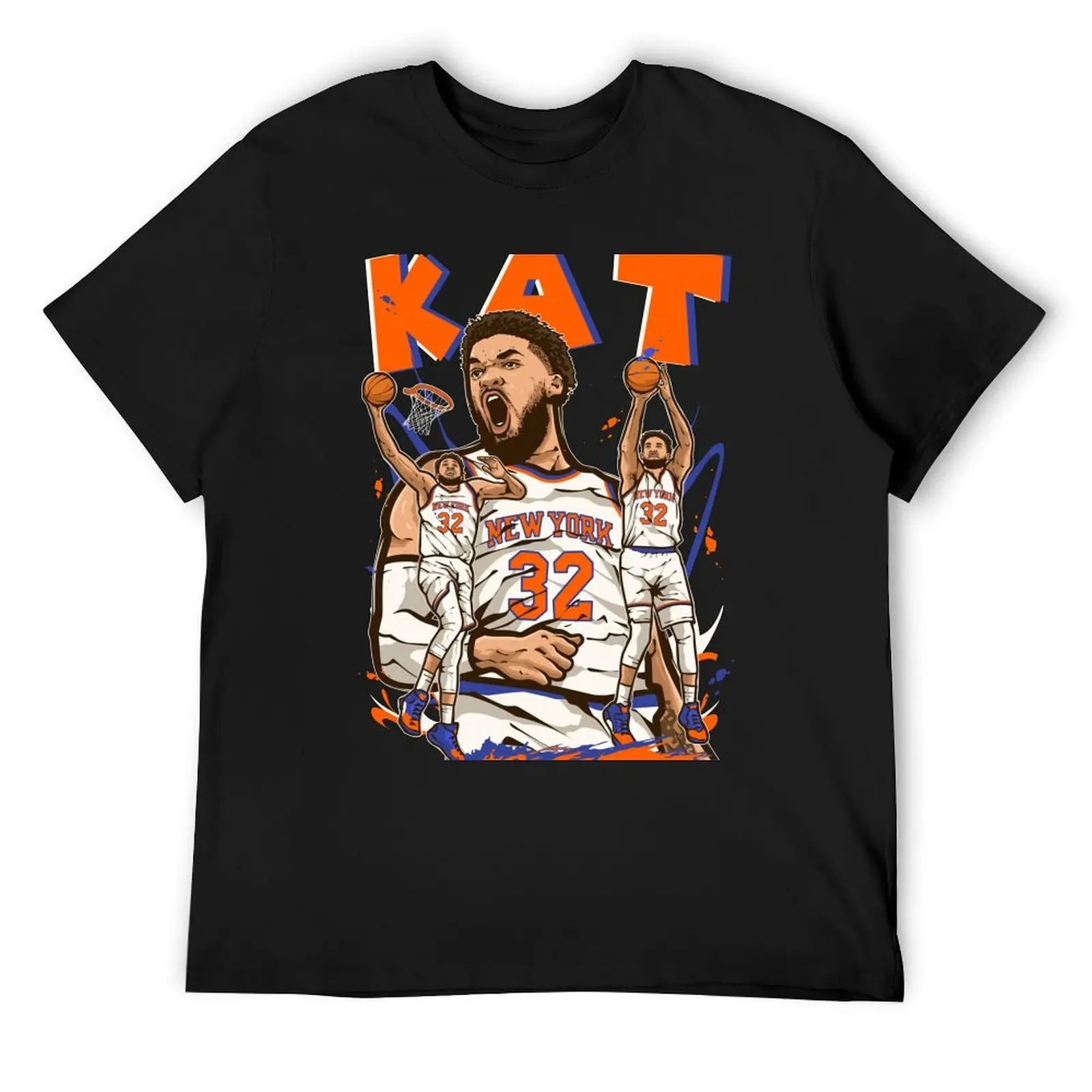 

Футболка с героями мультфильмов Karl-Anthony Towns KAT New York, быстросохнущая одежда в стиле каваи, рубашки, забавные костюмы с графическим рисунком, мужская футболка с короткими рукавами