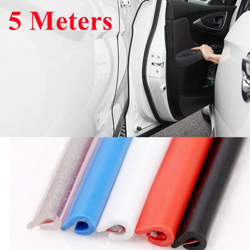 Car Door Trips Rubber Edge Protective 5M Strips Side Doors Moldings Adhesive Scratch Protector Vehicle Cars Auto Door Protector