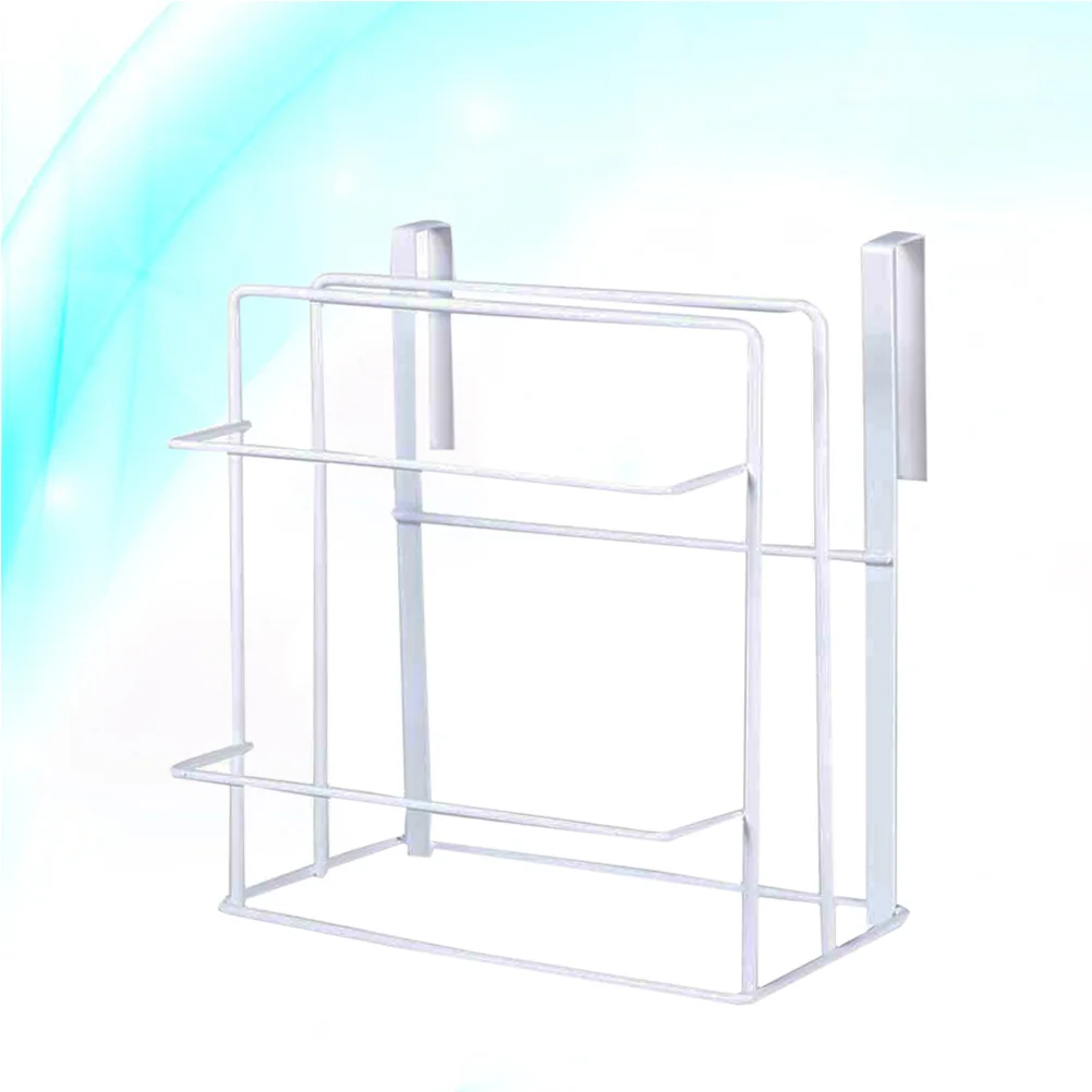 

Wall Mounted Cutting Board Rack 2-3 Boards 2 Towels Iron PP Tray Kitchen Storage Organizer White Color