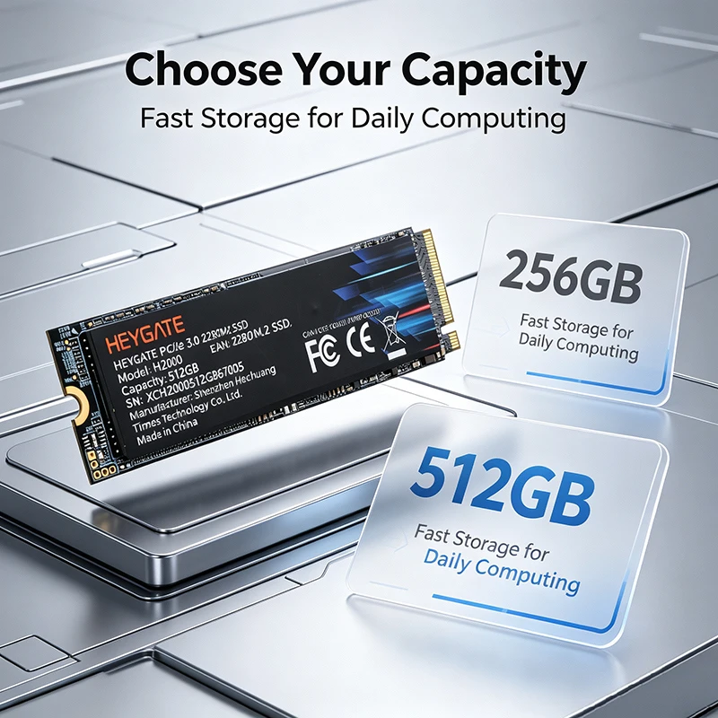 ``` M.2 2280 NVMe SSD PCIe 3.0 HEYGATE H2000 256GB 512GB Internal Hard Drive Disk 3D NAND Up to 2400MB/s Compatible with Laptop