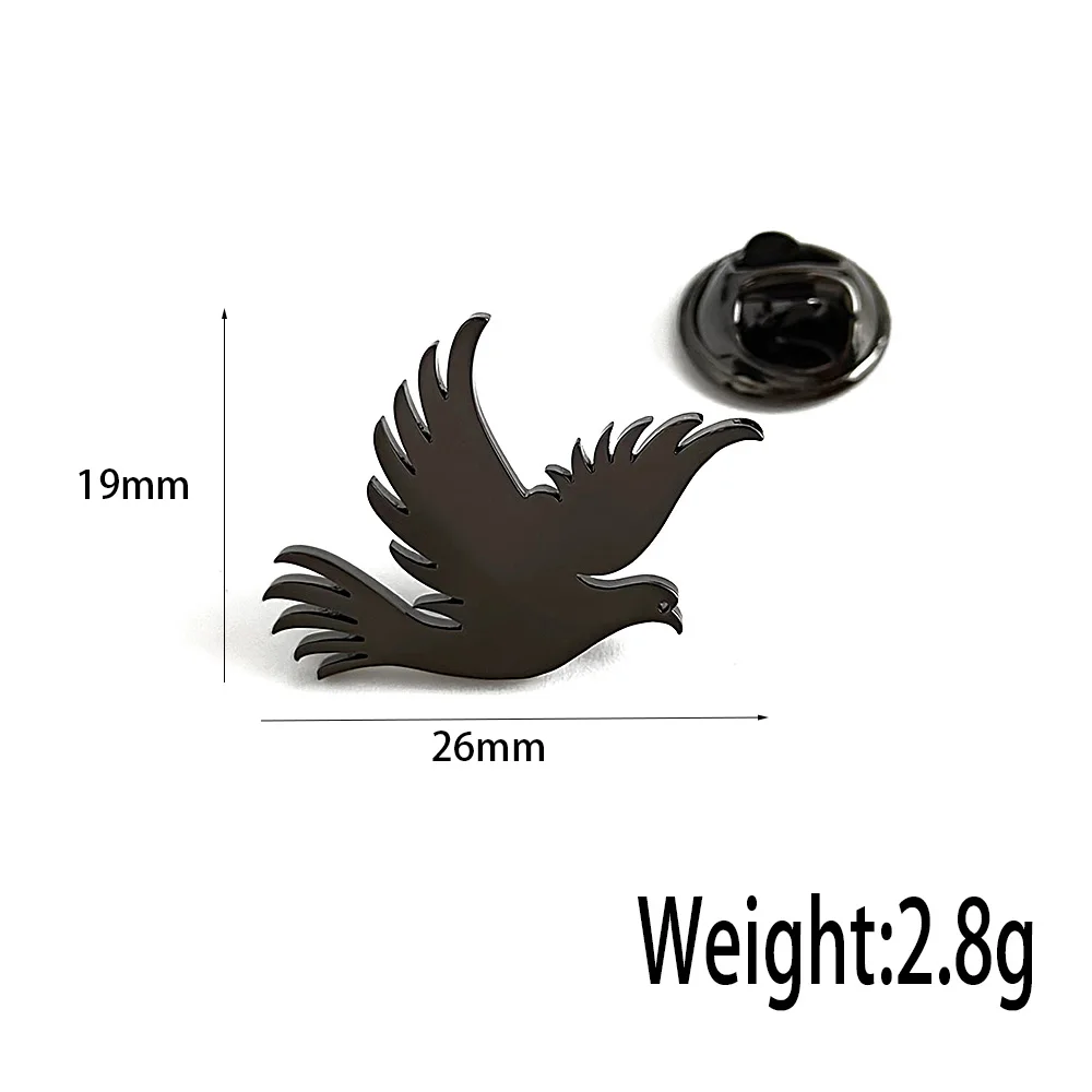 Metal costume brooch, Peace Dove Sparrow Flying Bird Stainless Steel Brooch, Men's Chest Badge Pin, Exquisite and Compact Gift
