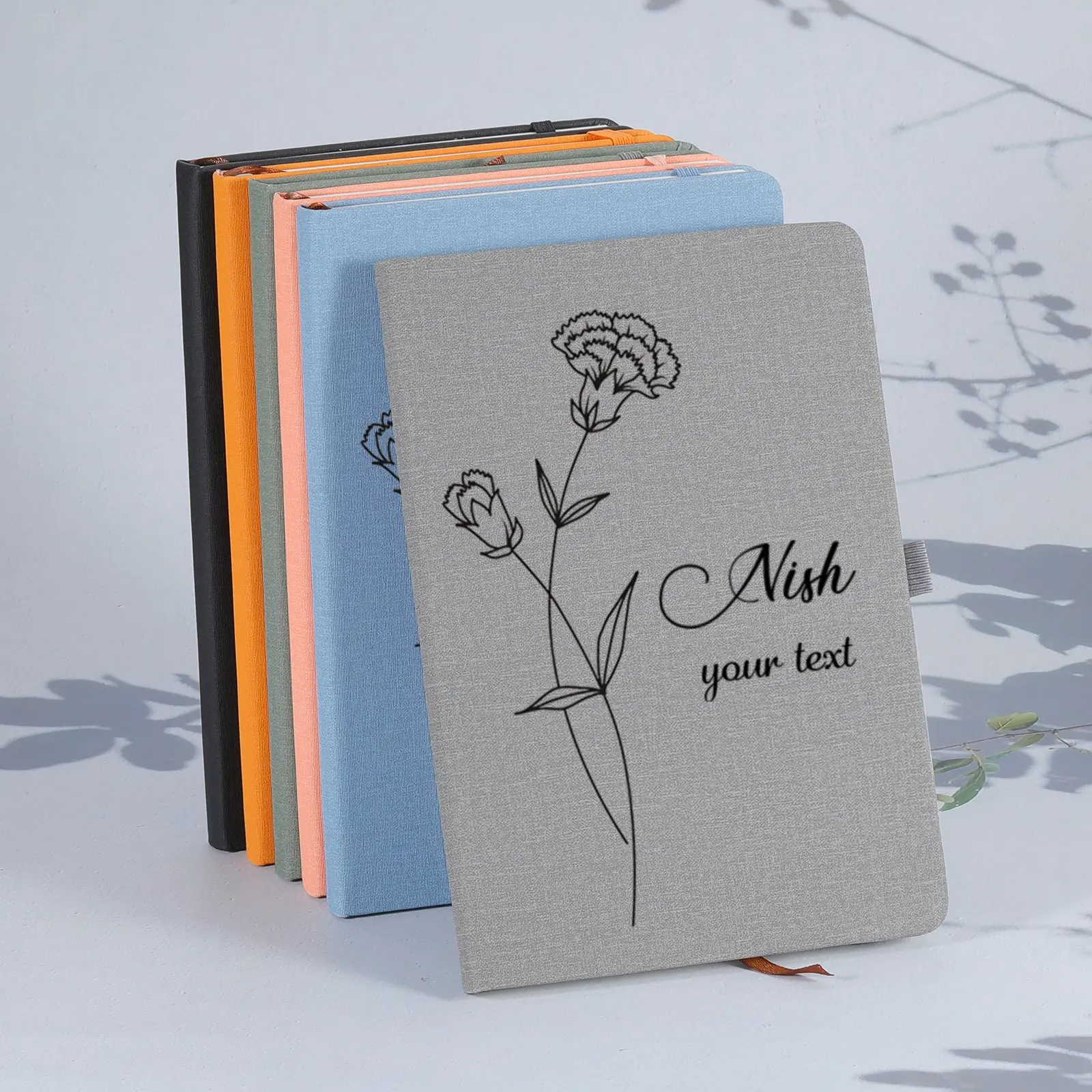 

Personalized Birth Flower Notebook Custom Name Text Journal Gifts Notebook Birthday Gift Notepad Stationery Office Supplies