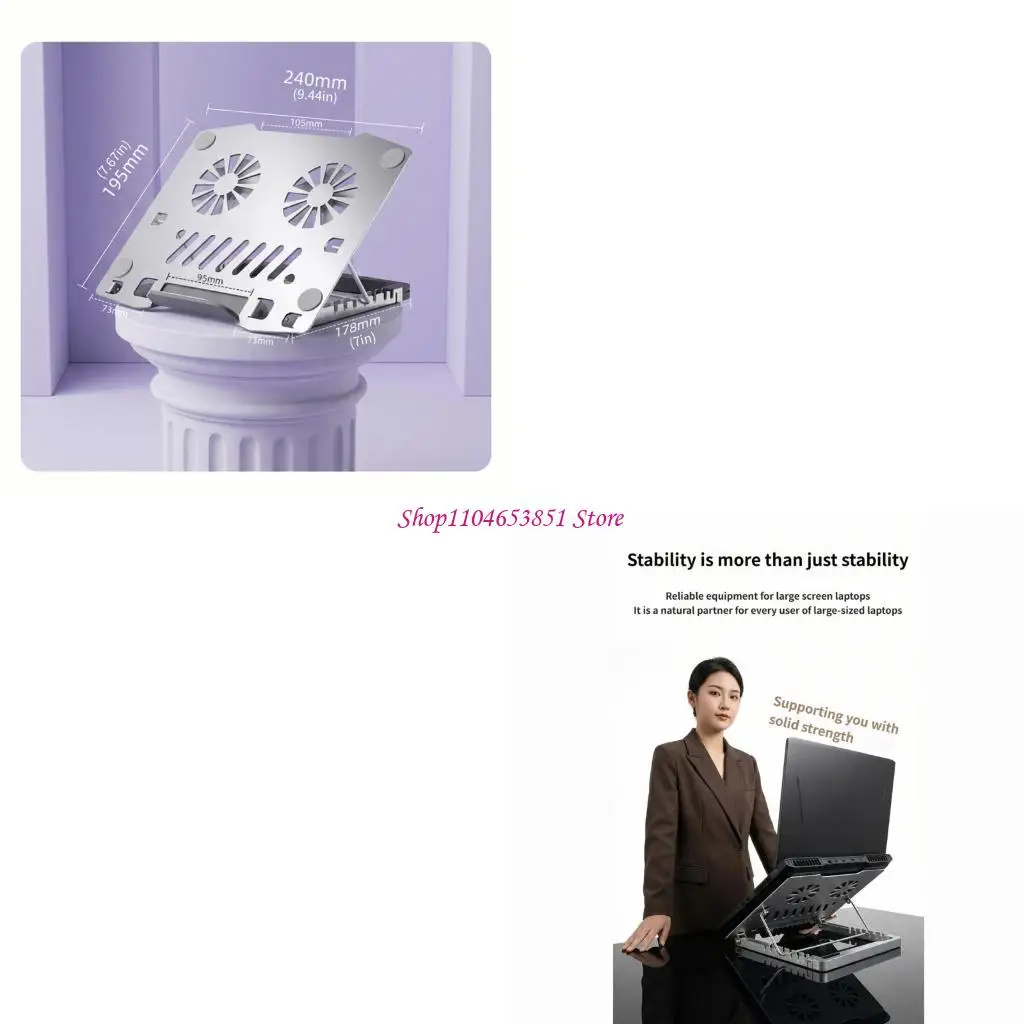 Laptop Cooling Stand For Devices And Tablets 6 Adjustable Heights Alloy Brackets 