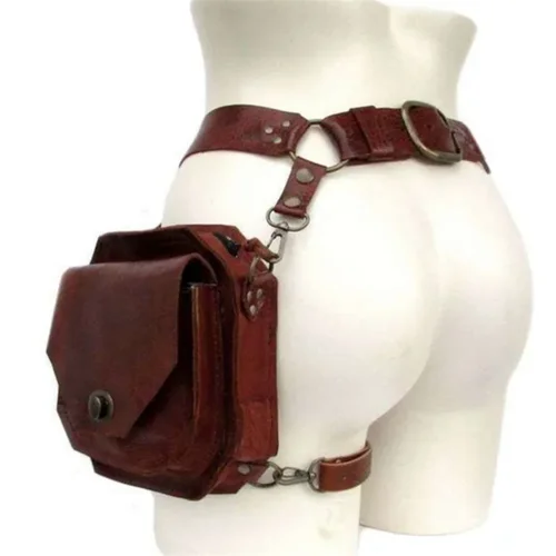 Imagen 2 del producto Riñonera cuadrada de PU Retro Punk, mochilas cuadradas pequeñas informales para la cadera para mujer, bandolera cruzada multifunción para pierna al aire libre, bolsa para teléfono