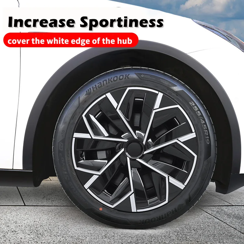 4PCS Hub Cap Performance Replacement 19-Inch for Tesla Model Y Wheel Cap Automobile Hubcap Full Rim Cover Accessories 2019-2024