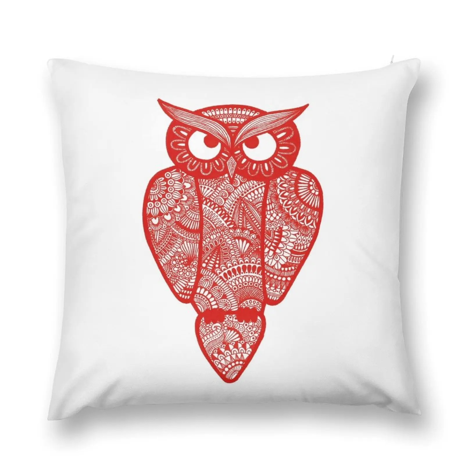 

Zentangle Owl (red outline) Throw Pillow Luxury Living Room Decorative Cushions Pillowcases pillow