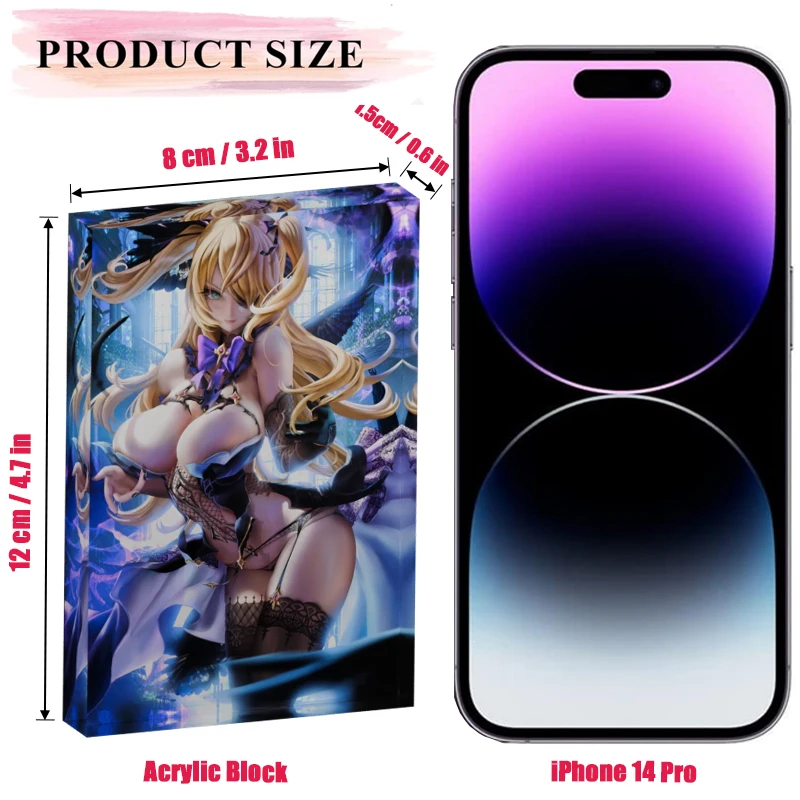 原神インパクトデコレーション フィッシュル ファンアート アクリルブロック ワイフー コレクタブル キープセイク オタク寝室装飾 ゲーマー向け アニメ棚飾り