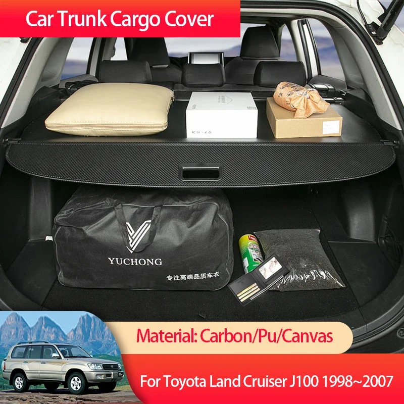 For Toyota Land Cruiser J100 FJ100 1998~2007 1999 Car Trunk Cargo Cover Luggage Storage Rear Boot Tray Security Shielding Shade