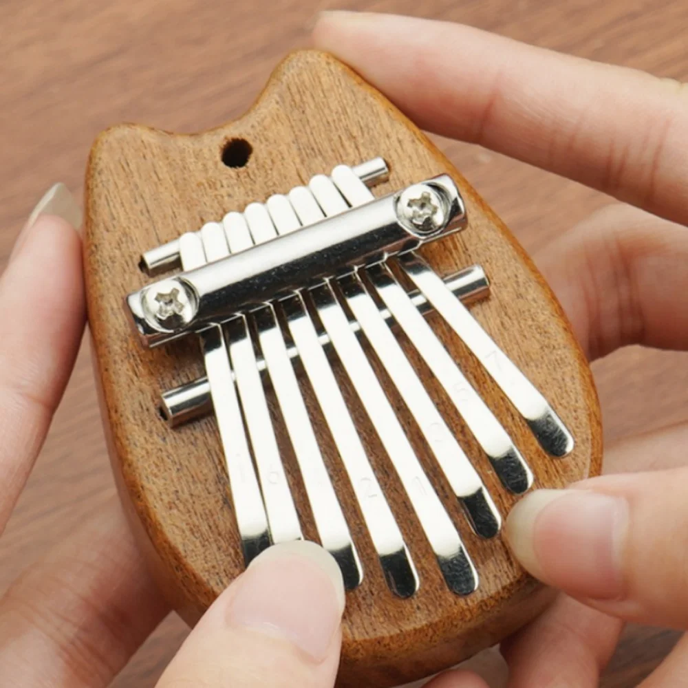 Solid Wood 8-Tone Mini Thumb Piano, Kalimba, Five-Finger Piano, Portable, Beginner's Finger Piano, Musical Instrument Style - view 4