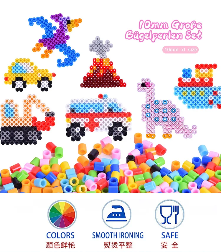 Bead Art Kita large sized kit that includes a hexagonal board, a keychain, and a template, perfect for DIY arts and crafts gifts